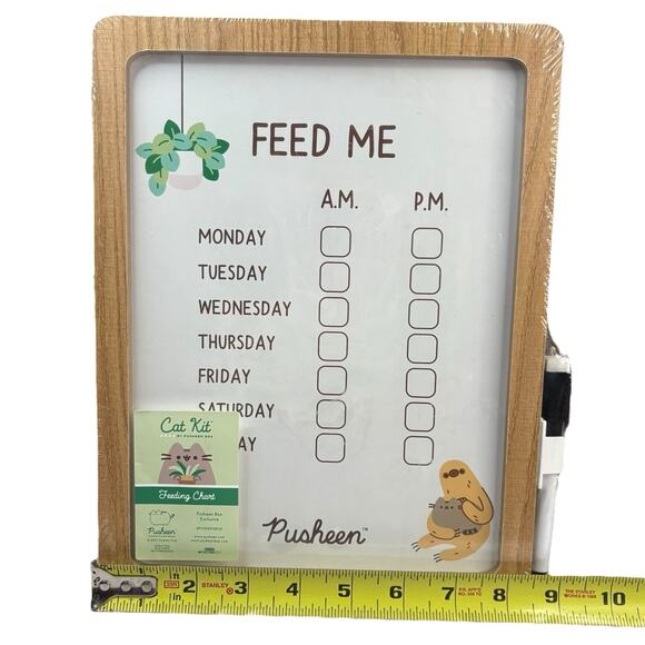 BRAND NEW Pusheen Box Cat Kit Feeding Chart Reminder Dry Erase Board Spring 2022 - Picture 6 of 10